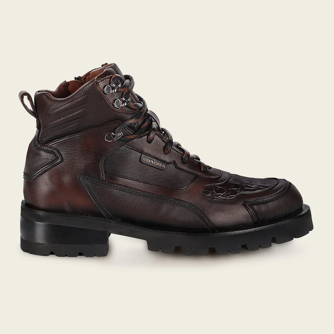 Men's Cuadra Chocolate Casual Fashion Caiman Ankle Boots - Stylish & Comfortable for Everyday Wear, Office, and Outdoor Activities