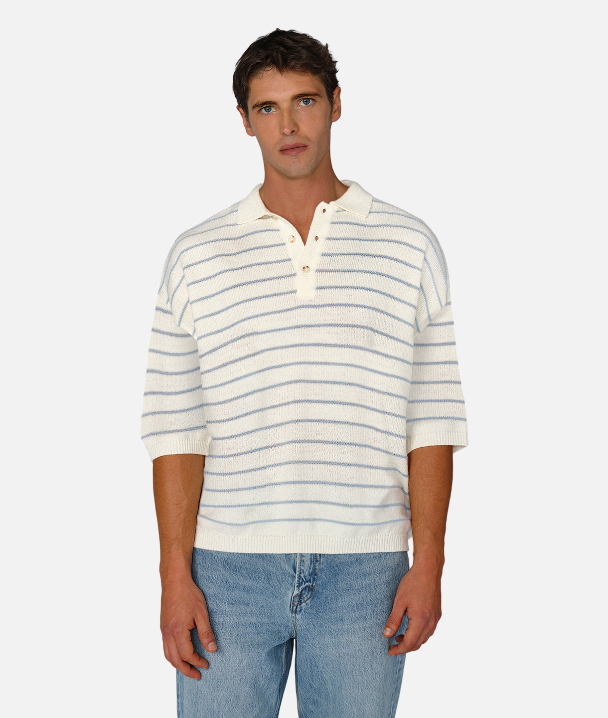 The Casa Polo Light Blue Cream - Stylish and Comfortable Polo Shirt for Men | Perfect for Casual Wear, Office, and Outdoor Activities