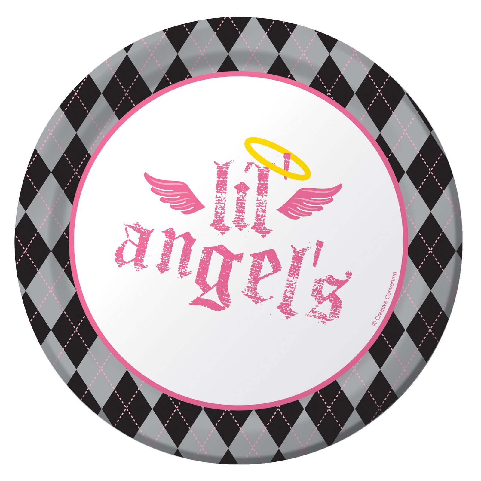 8-Pack Round Paper Dessert Plates - Elegant Angel Design for Birthday Parties, Baby Showers & Special Events - Perfect for Cake, Cupcakes & Sweet Treats