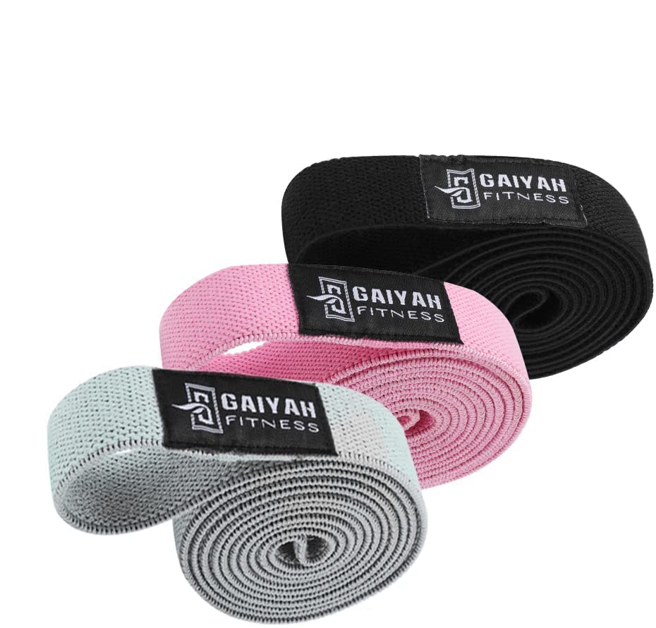 **GAIYAH FITNESS Resistance Bands Set of 3 - Long Loop Exercise Bands for Full Body Workout, Strength Training, Pull Up Assistance & Yoga - Home & Gym Fitness Equipment**    *(Perfect for Home Workouts, Gym Training, Physical Therapy & Travel Fitness Accessories)*