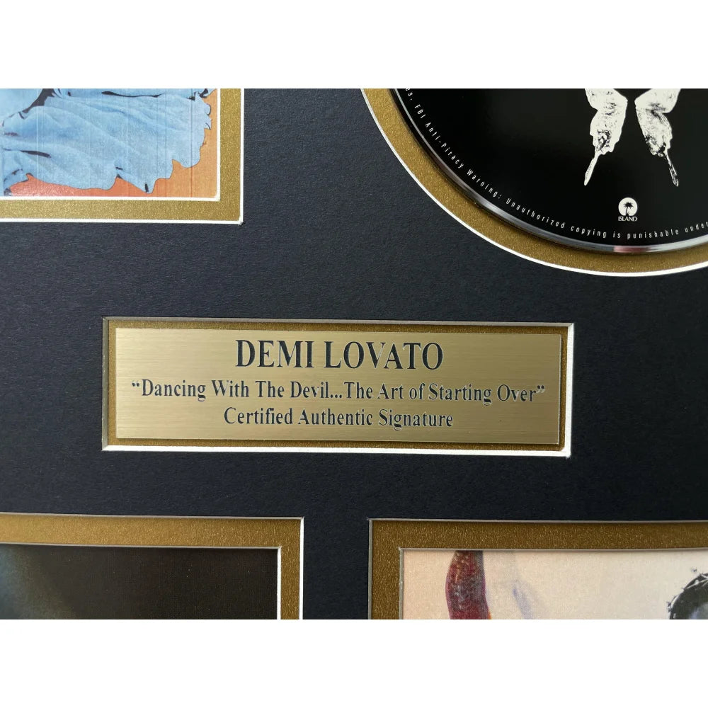 Demi Lovato Autographed Dancing Devil CD Album - PSA/DNA Certified Signed Memorabilia - Framed Collage Display for Music Fans & Collectors - Perfect for Home, Office, or Gift