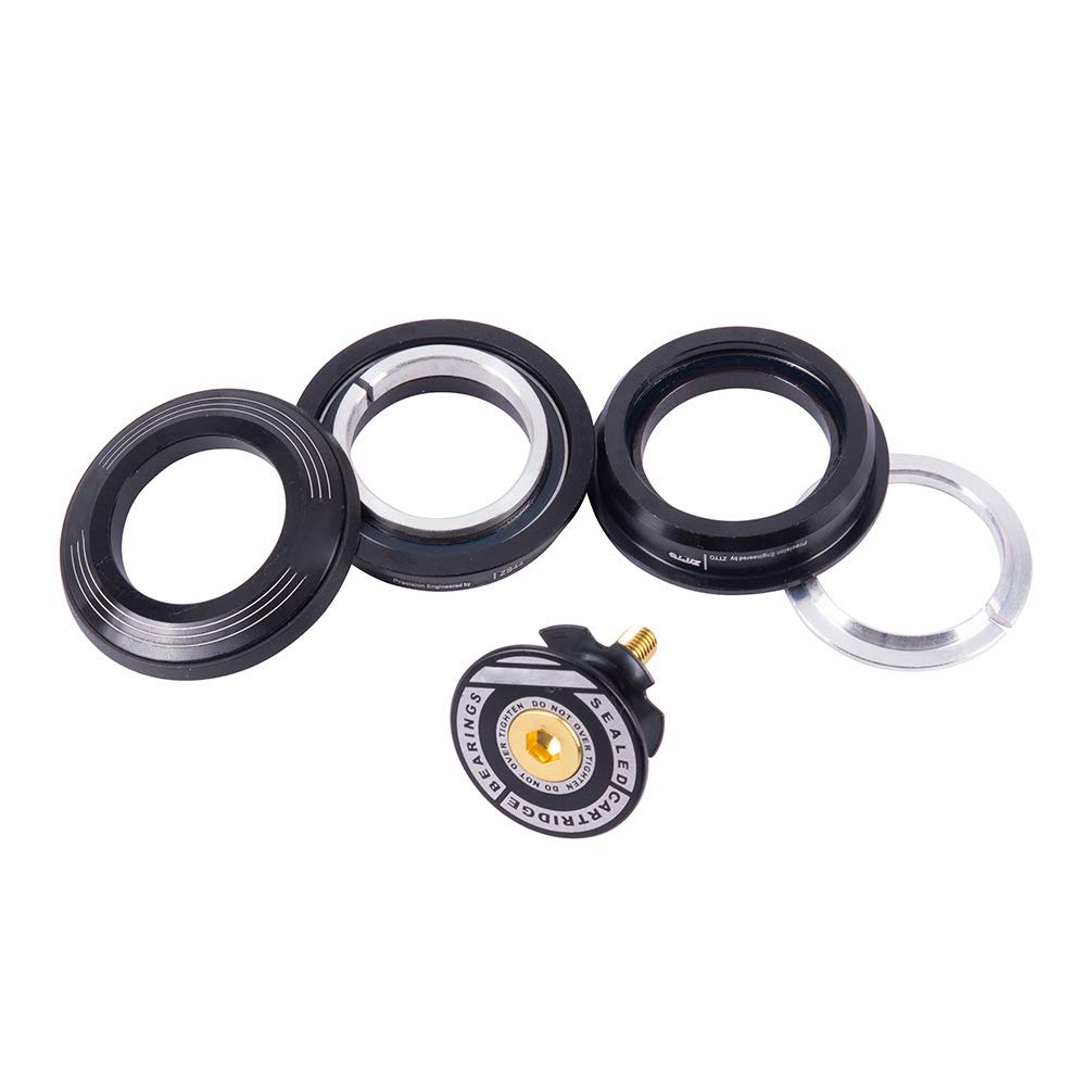 4444S 44mm Bicycle Headset - Aluminum Alloy Semi-Integrated Mountain Bike Headset with Internal Bearing for Straight Fork | Ultralight Cycling Accessory Tool (Black) | Perfect for MTB Upgrades & Professional Bike Maintenance