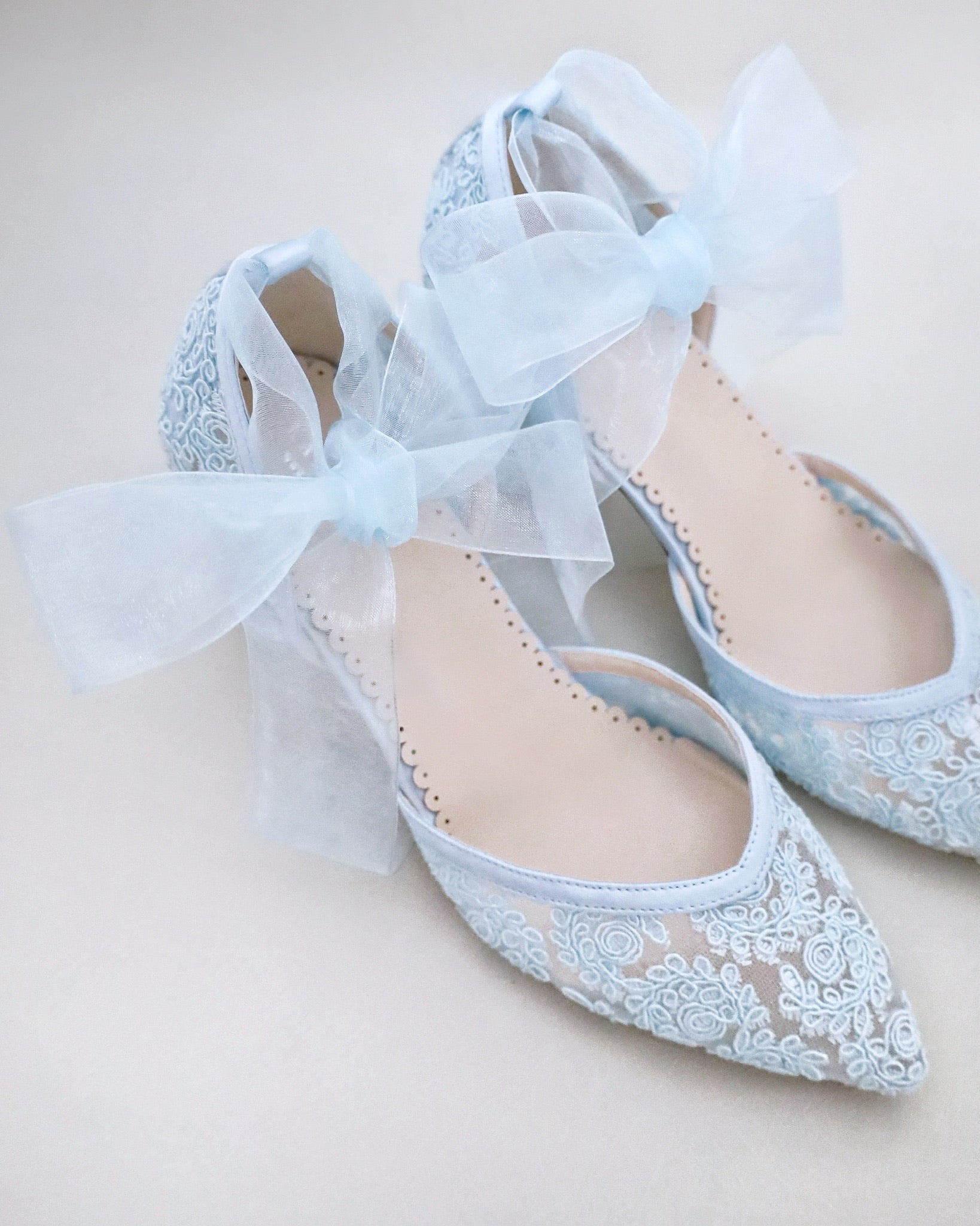 Elegant Lace Block Heel Ankle Tie Wedding Shoes for Bride - Perfect for Bridal Showers, Ceremonies & Romantic Photoshoots