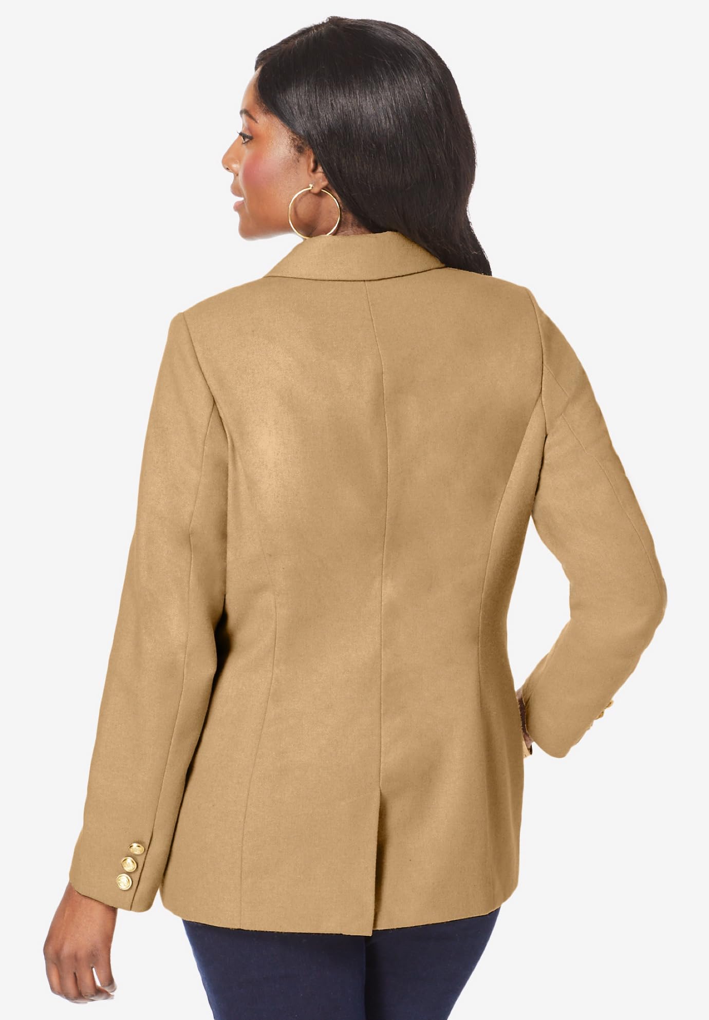 Jessica London Women's Plus Size Double Breasted Wool Blazer Coat for Work, Office & Business Attire - Professional Formal Wear for Women