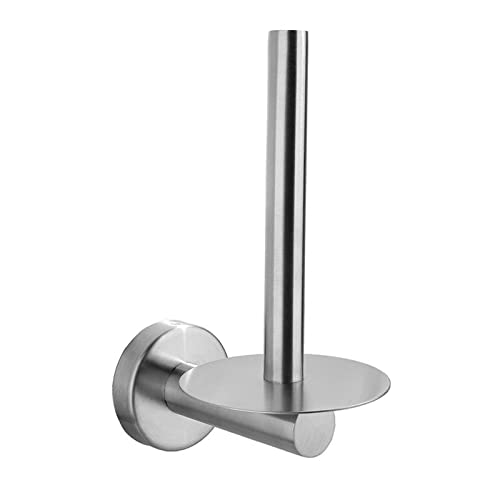 Stainless Steel Wall Mount Toilet Paper Holder - Anti-Rolling Bathroom & Kitchen Tissue Stand - Durable Paper Towel Holder for Home, Office, Restroom (Perfect for Small Spaces & Modern Decor)