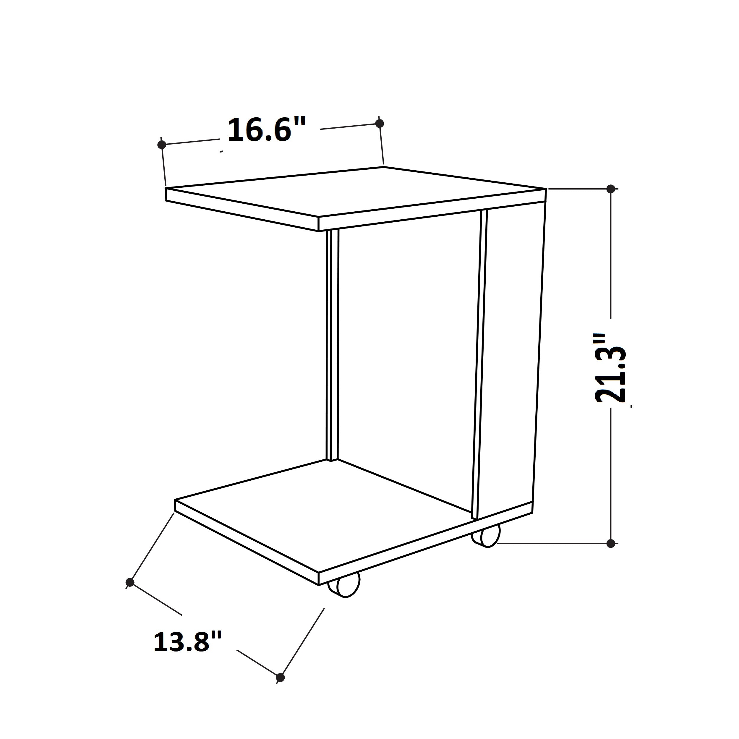 Joan Side Table - Modern Nightstand with Storage Shelf - Perfect for Bedroom, Living Room & Office