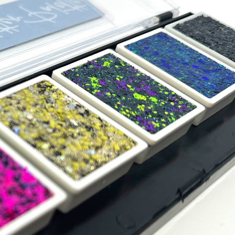 NOCTURNAL GLEAM Glitter Cream Palette - Long-Lasting Shimmer & Sparkle for Eyes, Face & Body - Perfect for Parties, Festivals & Night Out Makeup