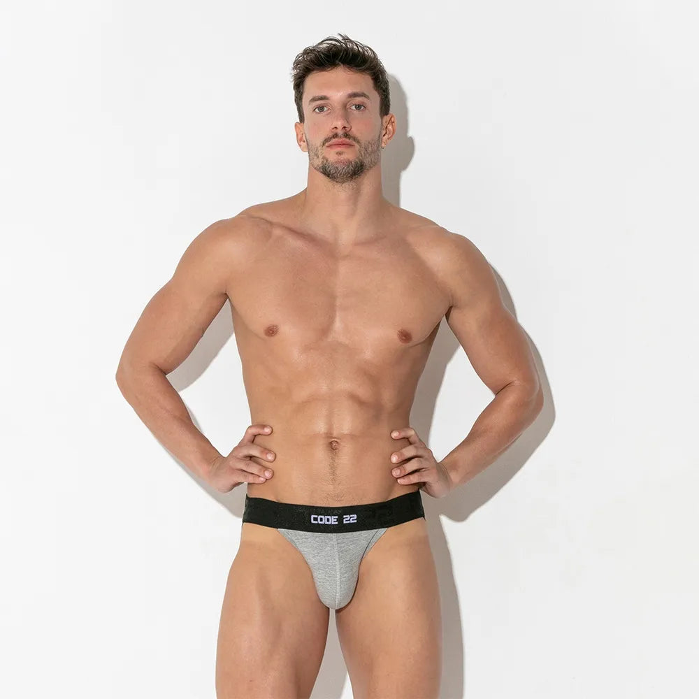 Code 22 Basic 3 Pack Cotton Jockstrap for Men - Black/White/Grey - Breathable Underwear for Sports, Gym & Everyday Comfort