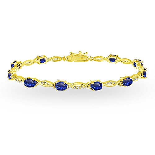 Created Blue Sapphire - Yellow Gold Flash