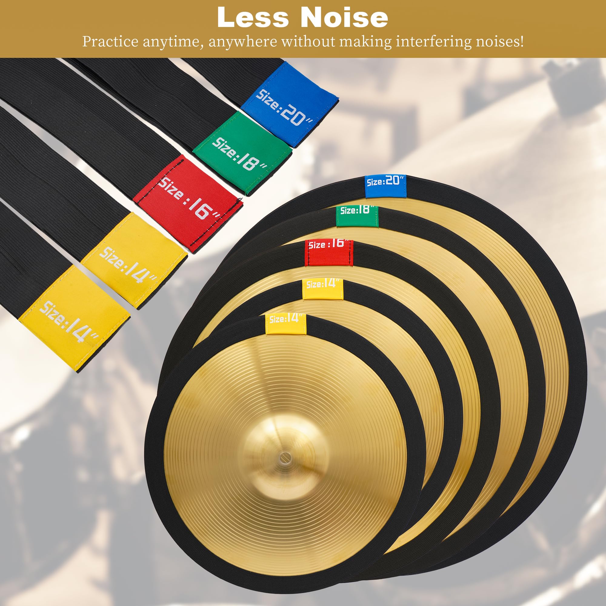 Premium 5-Piece Drum Cymbal Set - 14