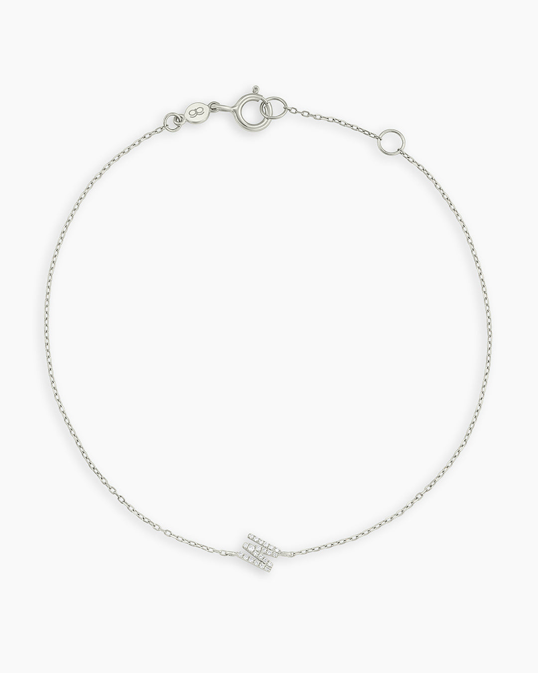 Diamond Pavé Alphabet Bracelet - Personalized Initial Letter Bracelet for Women, Sterling Silver or Gold Plated, Elegant Gift for Birthday, Anniversary, Valentine's Day | Perfect for Everyday Wear & Special Occasions