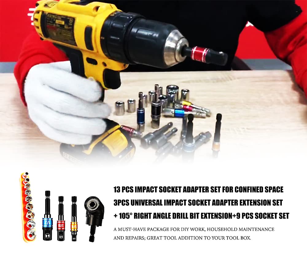 Right Angle Drill Attachment Set - 3PC 1/2