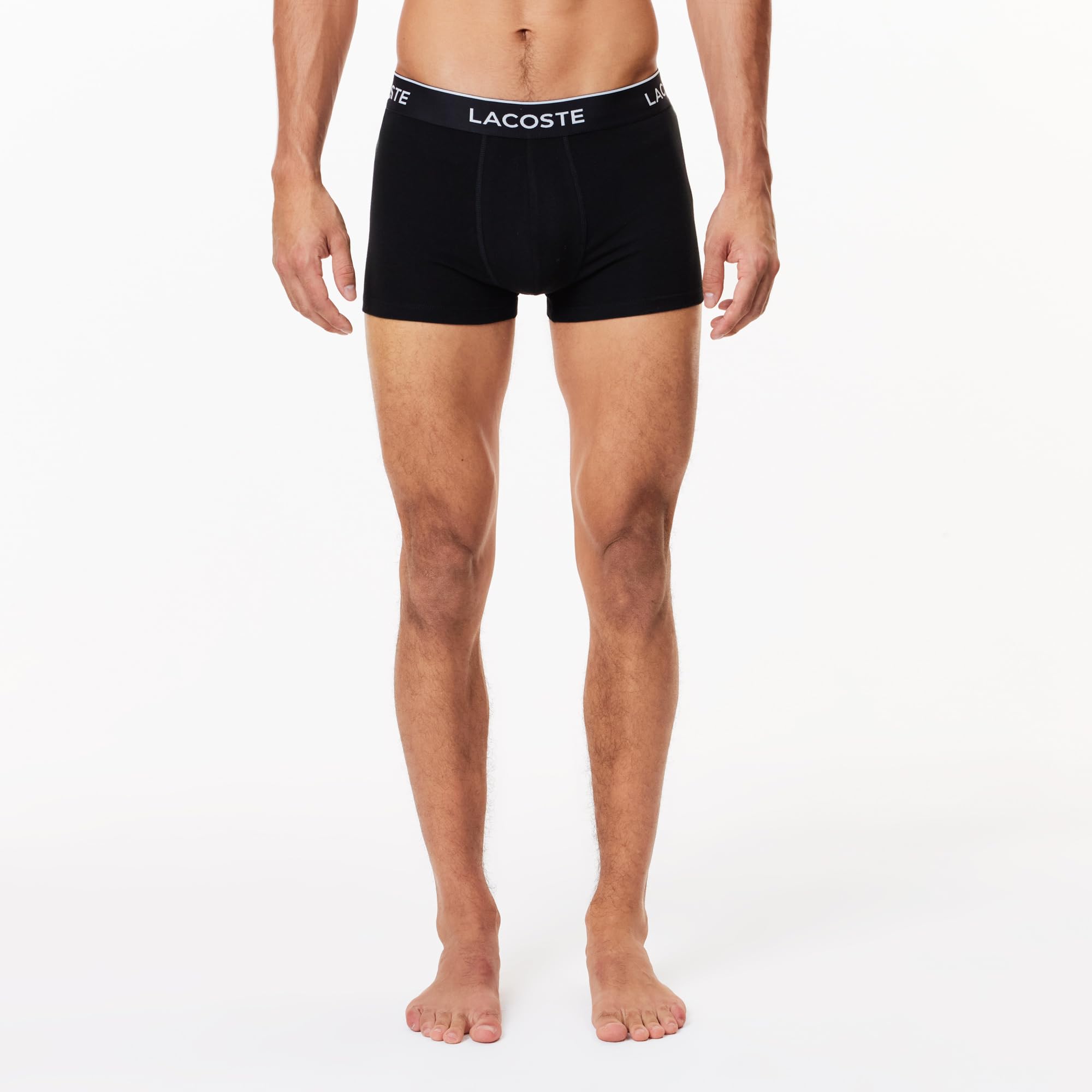 Lacoste Men's Cotton Stretch Essentials Underwear Trunks 3-Pack - Soft Breathable Boxer Briefs for Daily Wear & Active Lifestyle