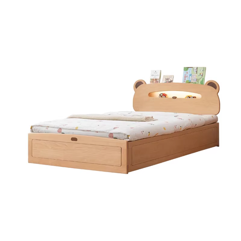 Solid Oak & Beech Wood Bear Night Light Box - Handcrafted Wooden Bedside Lamp for Kids Room, Nursery Decor, Cozy Bedtime Reading Light - Perfect Gift for Baby Showers & Children's Bedrooms