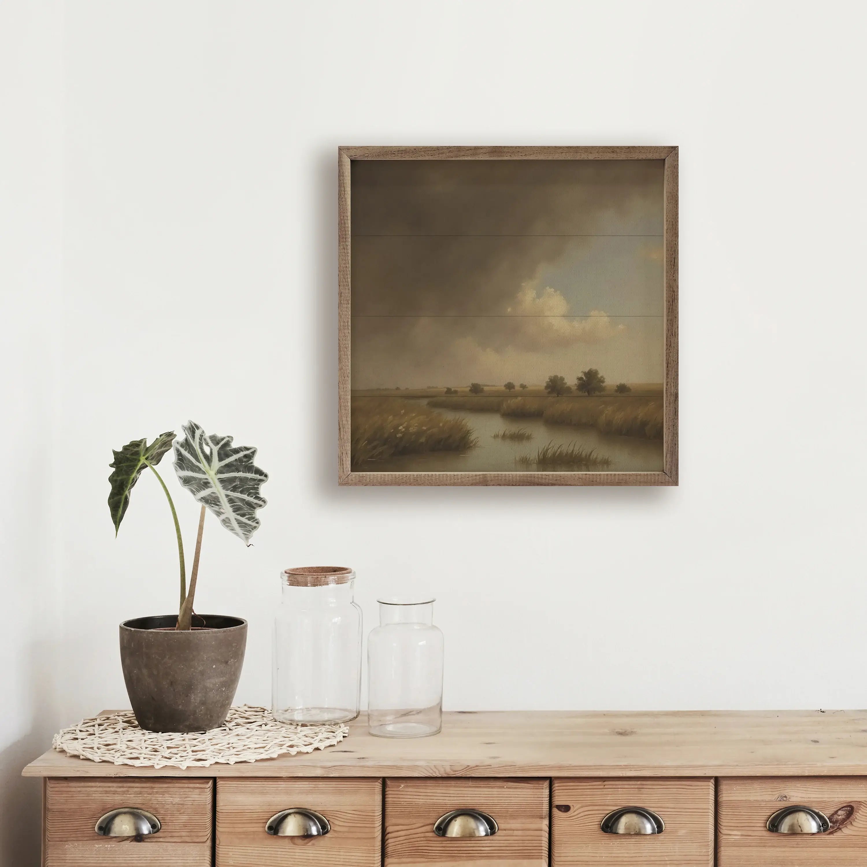 Stunning Marsh Landscape Wood Framed Wall Art Print - Nature Inspired Home Decor for Living Room, Bedroom & Office