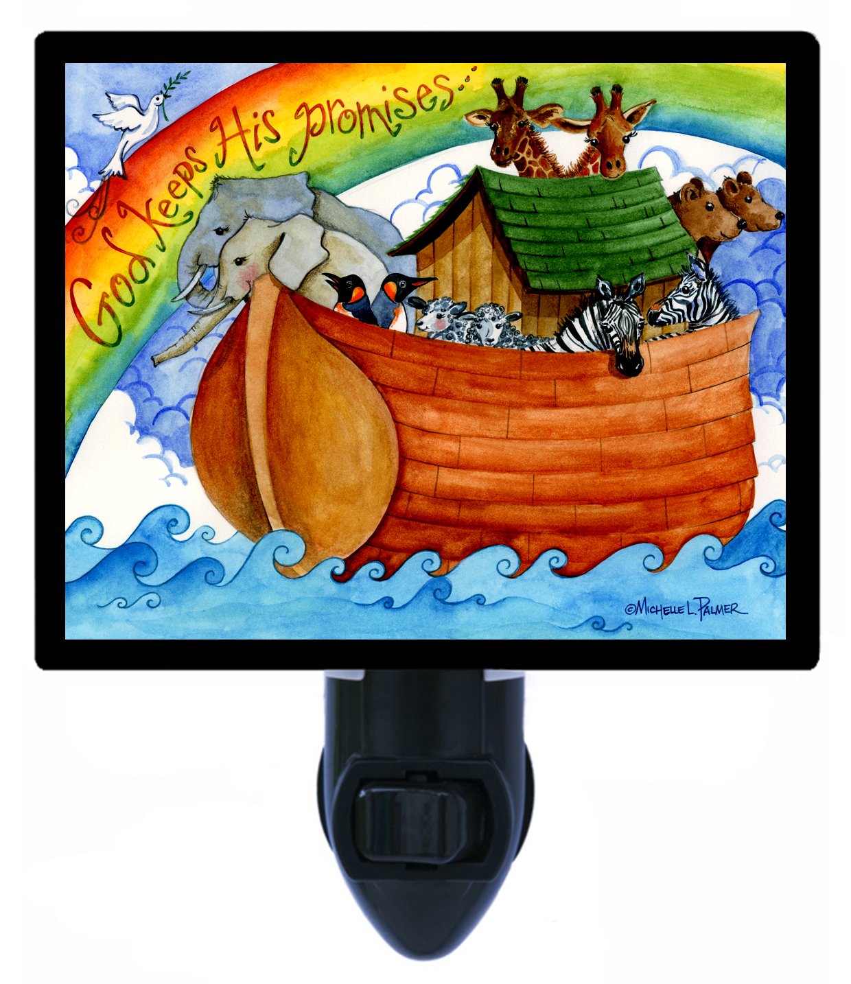 Noah's Ark LED Night Light - Religious Decor with Bible Verse, Perfect for Kids' Bedroom, Nursery, or Prayer Room
