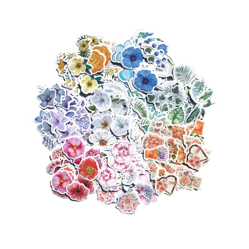 DESEACO Floral Stickers for Journaling - 50pcs Kawaii Aesthetic Stickers with Daisy, Sunflower & Botanical Designs - Perfect for Bullet Journals, Planners, Scrapbooking & DIY Stationery - Enhance Your Creative Projects & Gift Wrapping