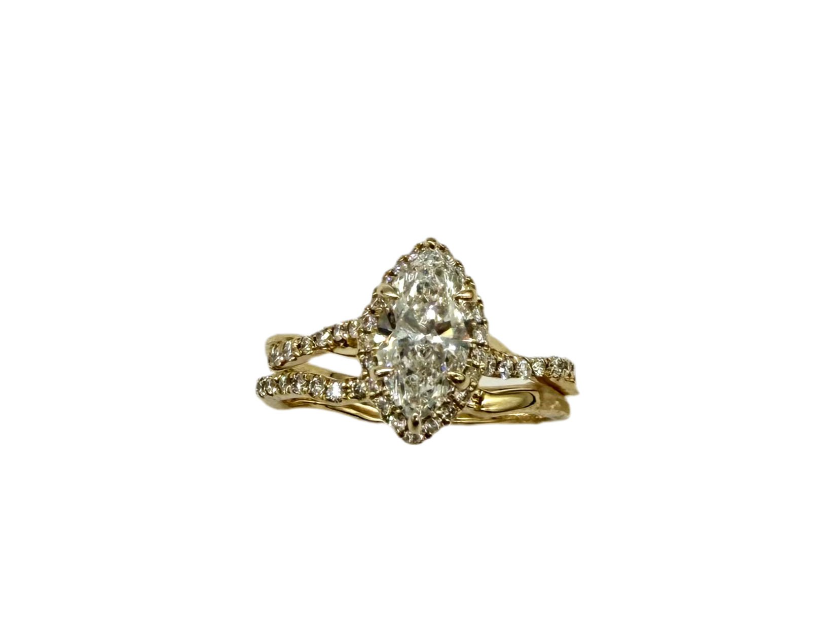 14K Yellow Gold Marquee Diamond Ring for Women - Elegant Solitaire Engagement & Wedding Band - Perfect for Proposals, Anniversaries, and Special Occasions