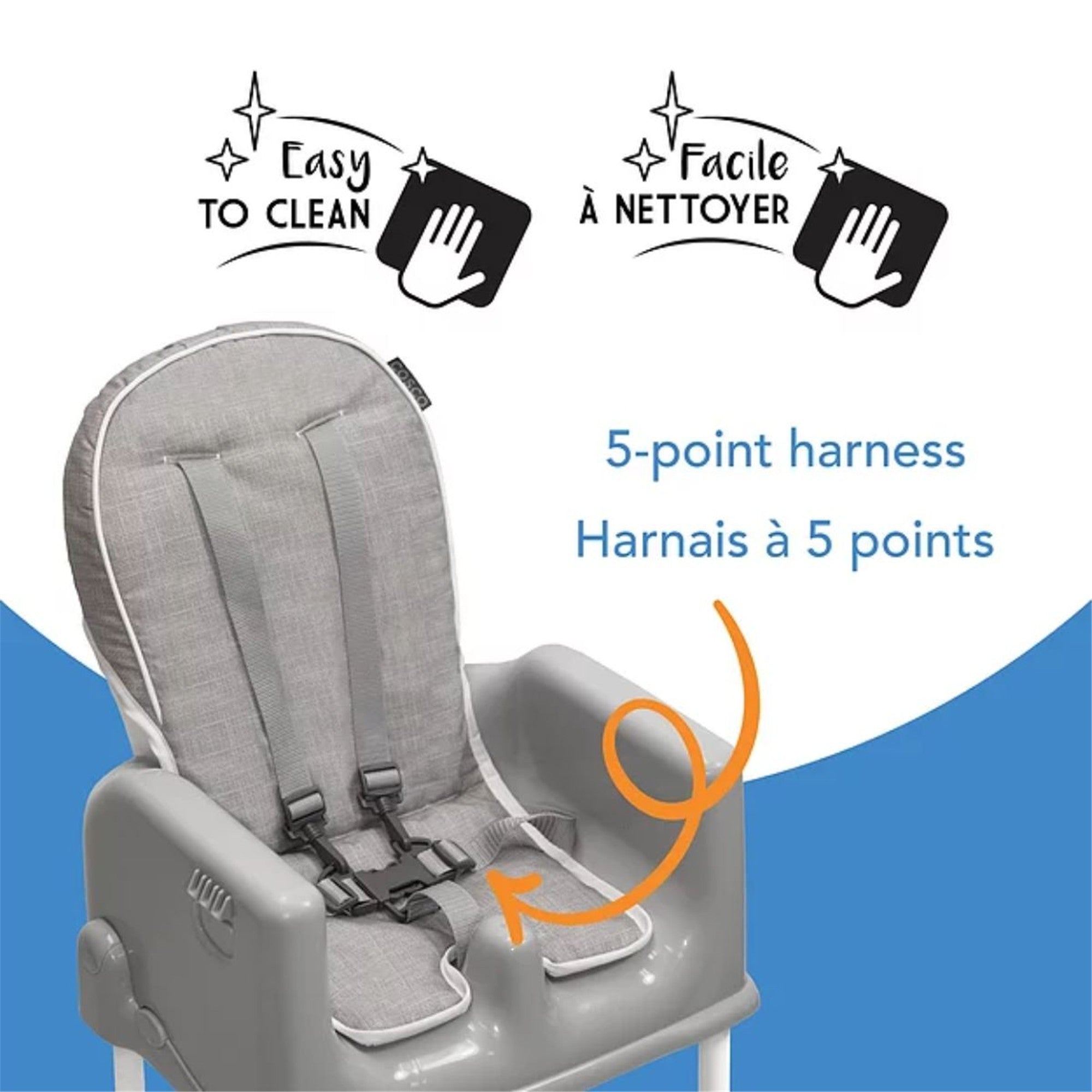 Cosco Sit Smart 4-in-1 Convertible High Chair for Babies & Toddlers - Space Saving Baby Feeding Chair with Adjustable Height & Removable Tray - Perfect for Dining, Snacking & Playtime