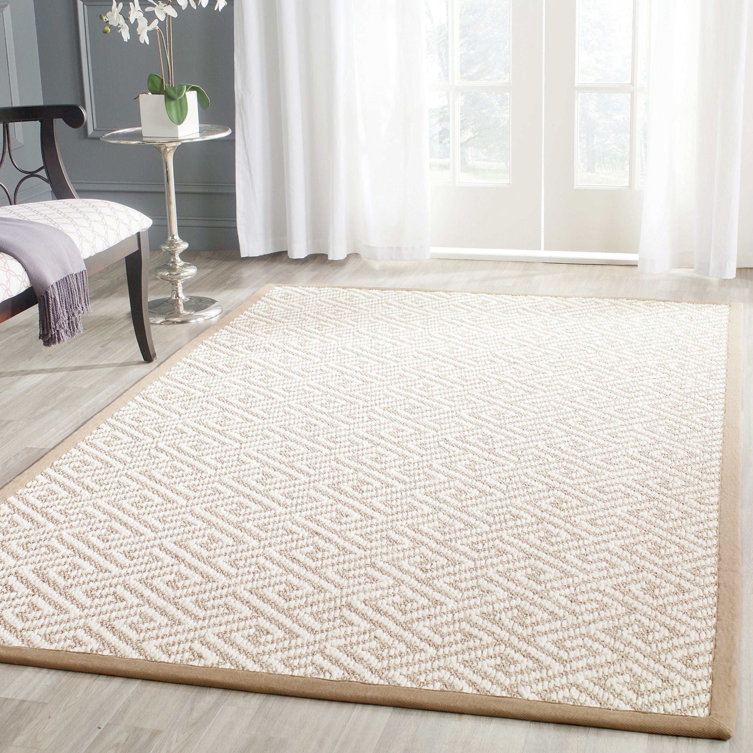 SAFAVIEH Natural Fiber Collection Area Rug - 8' x 10', Greek Key Sisal Design, Easy Care & Durable, Non-Slip Backing - Perfect for Living Room, Bedroom, Dining Room & High Traffic Areas (NF462A)
