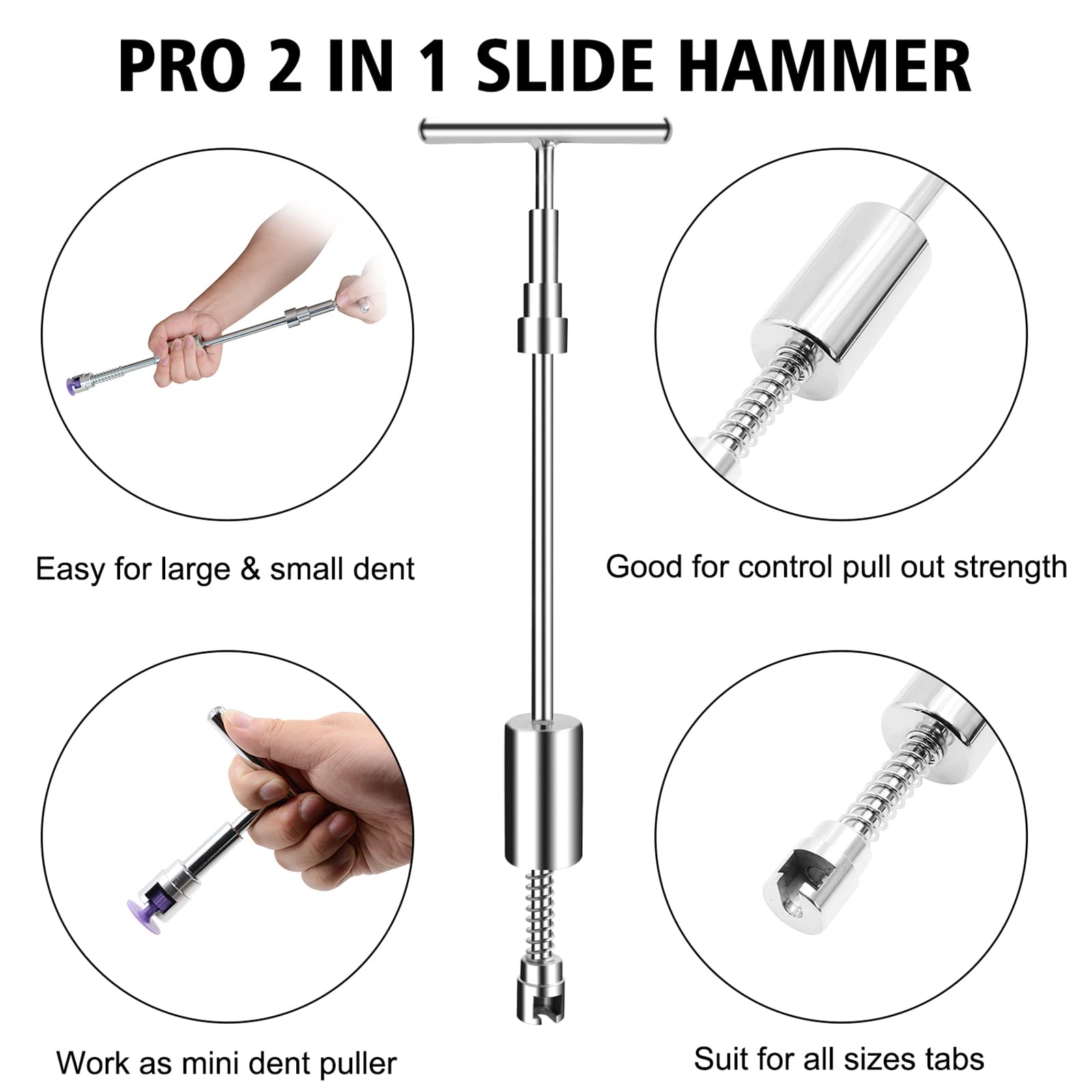 58-Piece Auto Body Paintless Dent Removal Kit – Car Dent Puller with Golden Lifter, Bridge Puller & Glue Gun – Repair Hail Damage & Door Dings – DIY Car Body Repair for Sedans, SUVs & Trucks