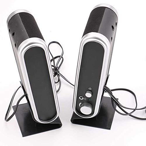 Meiyan 2 Pcs USB Computer Speakers - Portable Stereo Sound with 3.5mm Ear Jack for Desktop PC, Laptop, Gaming, and Home Office
