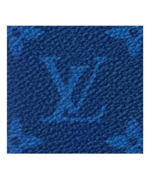 LV Taiga Monogram Cobalt Pocket Organizer - Slim Leather Card Holder for Men | Perfect for Business Cards, Credit Cards & ID | Office, Travel & Everyday Use