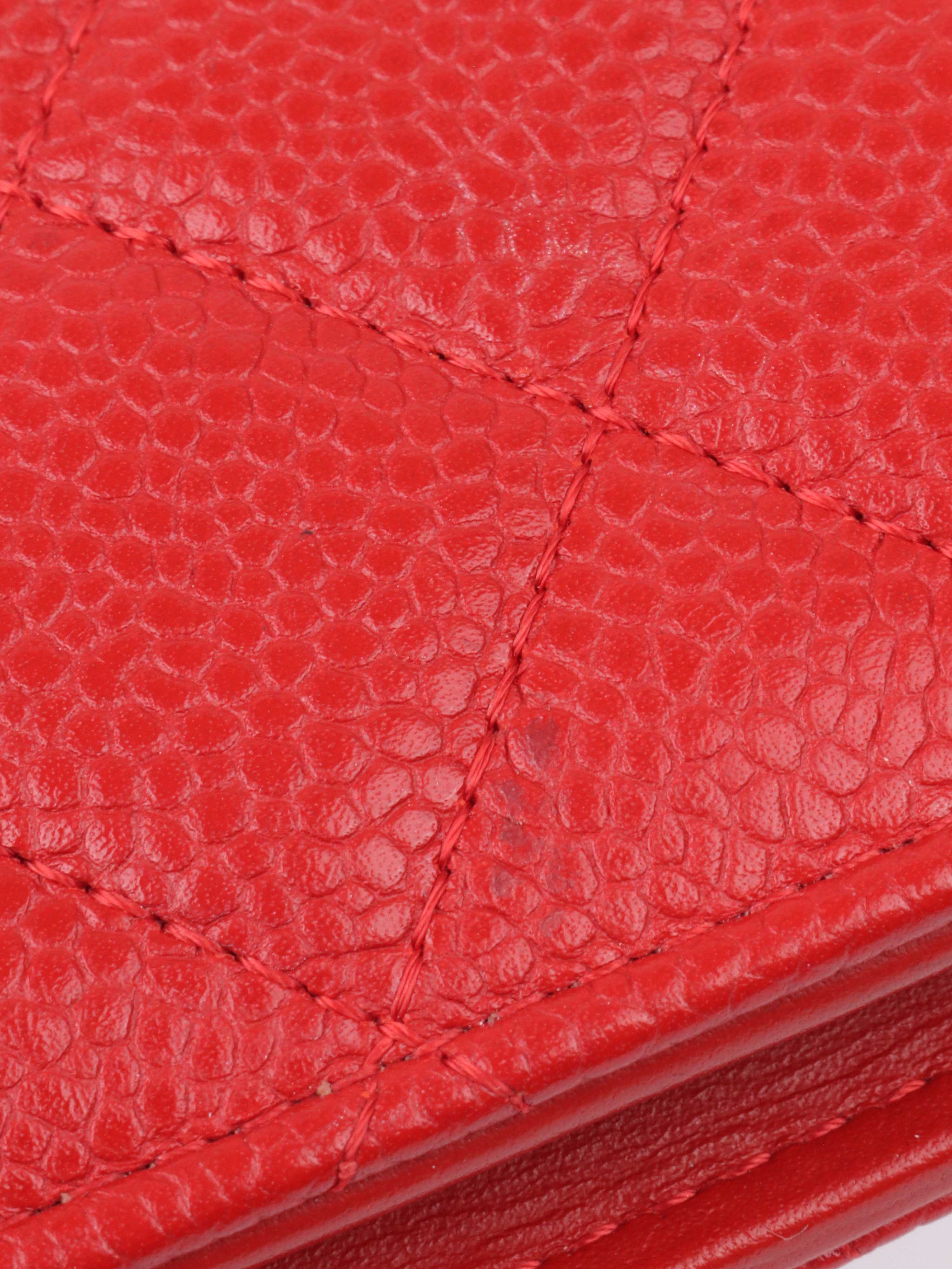 Chanel Red Caviar Leather Long Wallet for Women - Luxury Designer Clutch with Multiple Card Slots & Zippered Compartment | Perfect for Everyday Use, Travel & Special Occasions