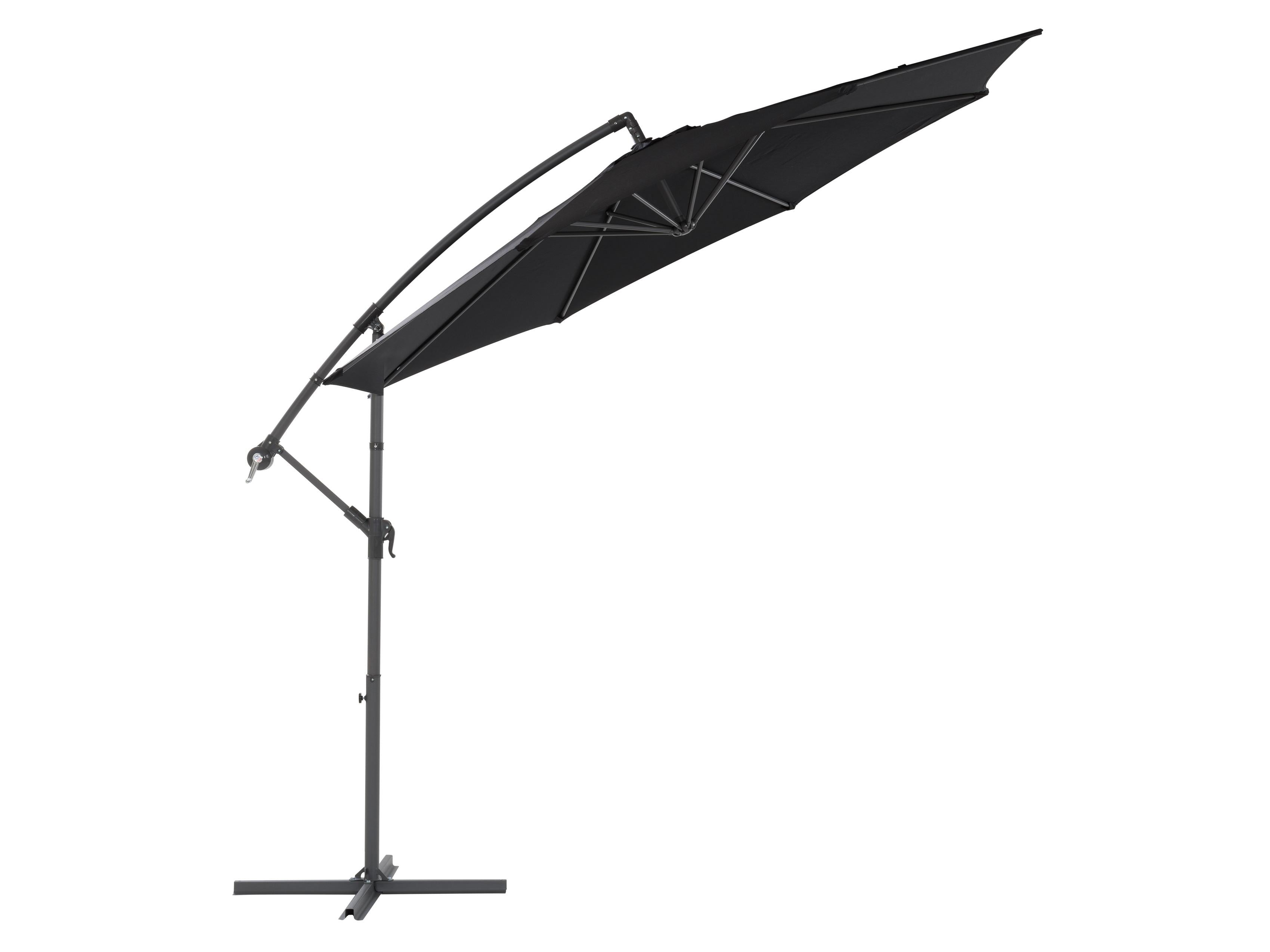 9.5ft Tilting Offset Patio Umbrella - Adjustable Cantilever Outdoor Umbrella with Wind Vent, Heavy Duty Steel Frame - Perfect for Poolside, Backyard, Deck, and Garden Shade (Black)