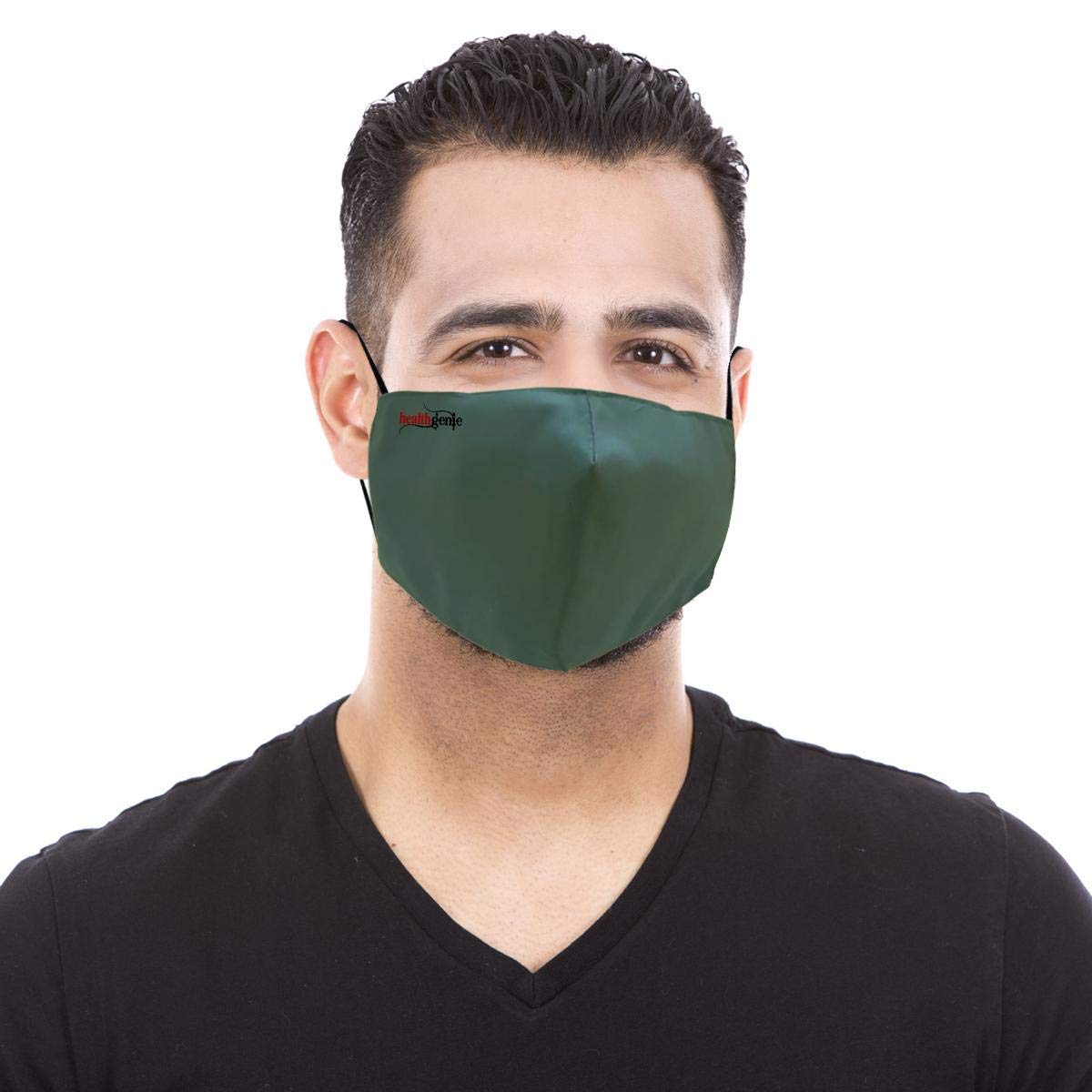 Healthgenie FM 101 Washable & Reusable Double-Layer Cotton Face Mask for Men & Women - Breathable, Adjustable Ear Loops, Assorted Colors (Pack of 1) - Perfect for Daily Use, Travel, Work, and Outdoor Activities