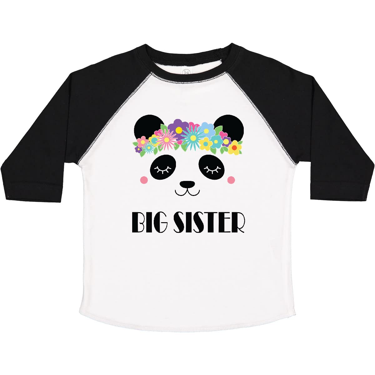 Inktastic Big Sister Panda Announcement Toddler T-Shirt - Cute & Comfortable Baby Shirt for Sibling Announcement, Birthday & Family Events