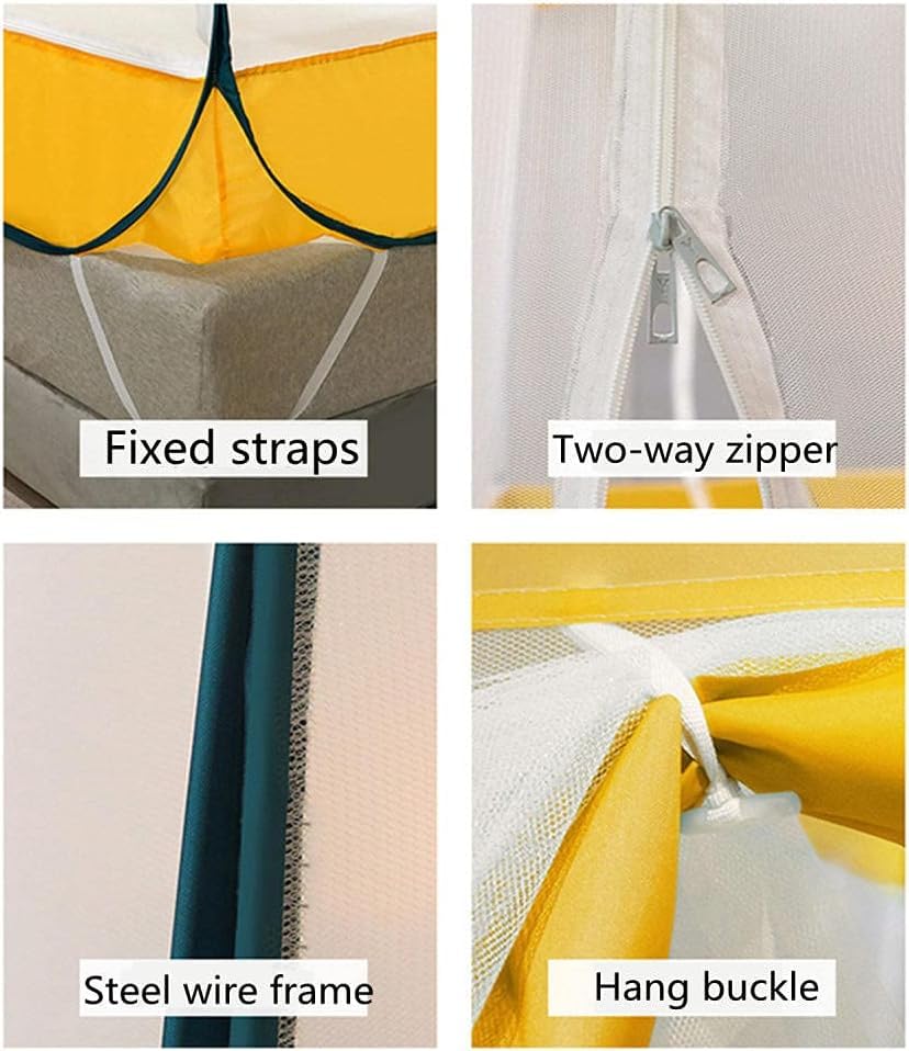 Portable Pop Up Mosquito Net for Bed - Foldable Fine Mesh Mosquito Netting (180x220cm) - Perfect for Camping, Travel & Outdoor Protection