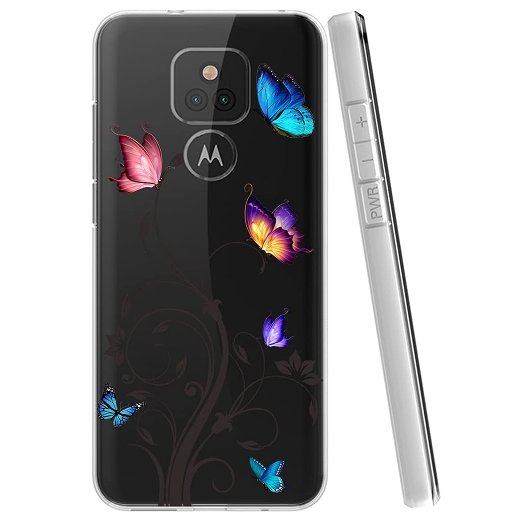 Clear Shockproof TPU Phone Case for Motorola Moto G Play 2021 - Cute Butterfly Design Protective Cover for Women & Girls | Perfect for Daily Use, Work & Travel