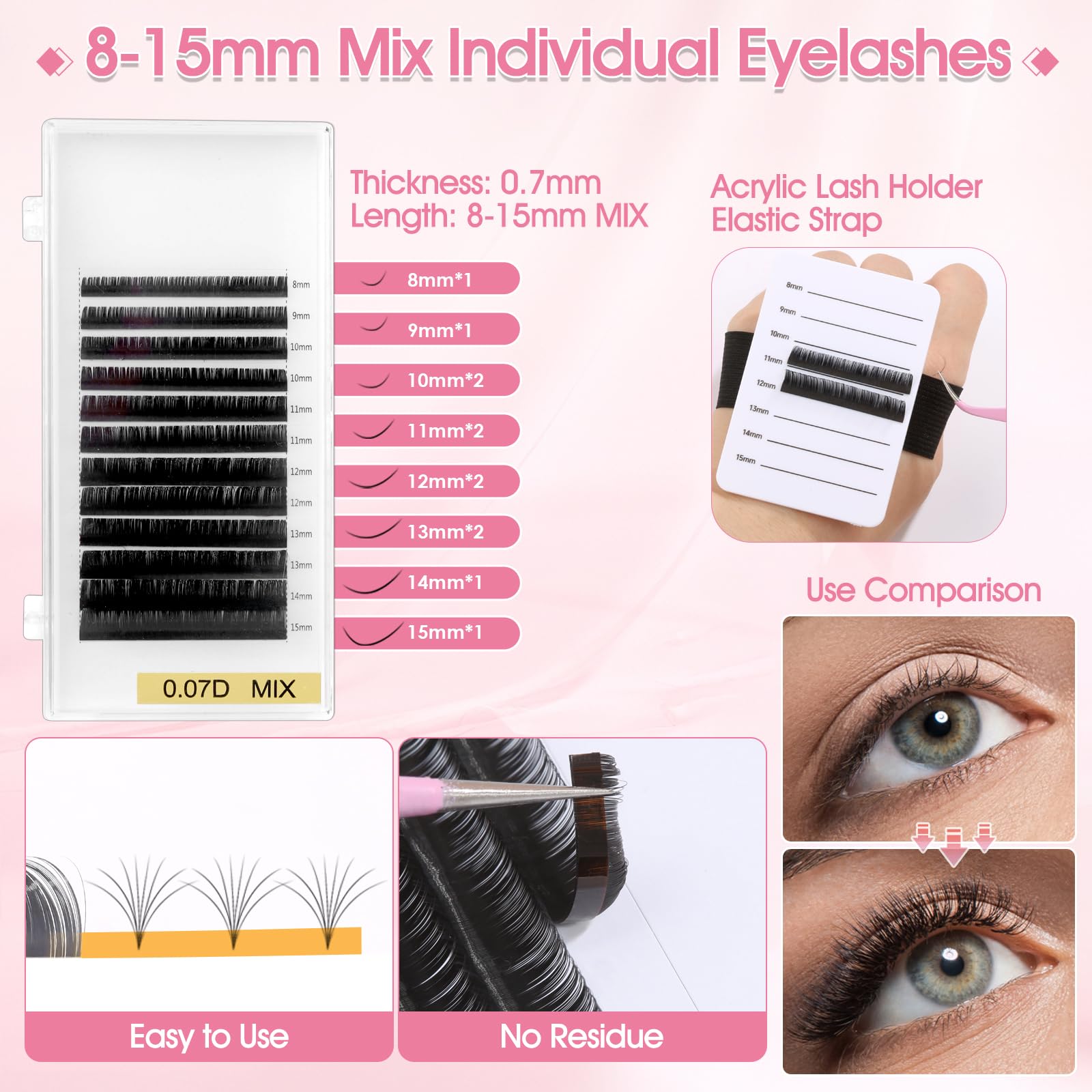 Professional 484 Pcs Eyelash Extension Kit for Beginners - Complete DIY Lash Set with Tweezers, Glue & Accessories - Perfect for Home, Salon & Spa Use