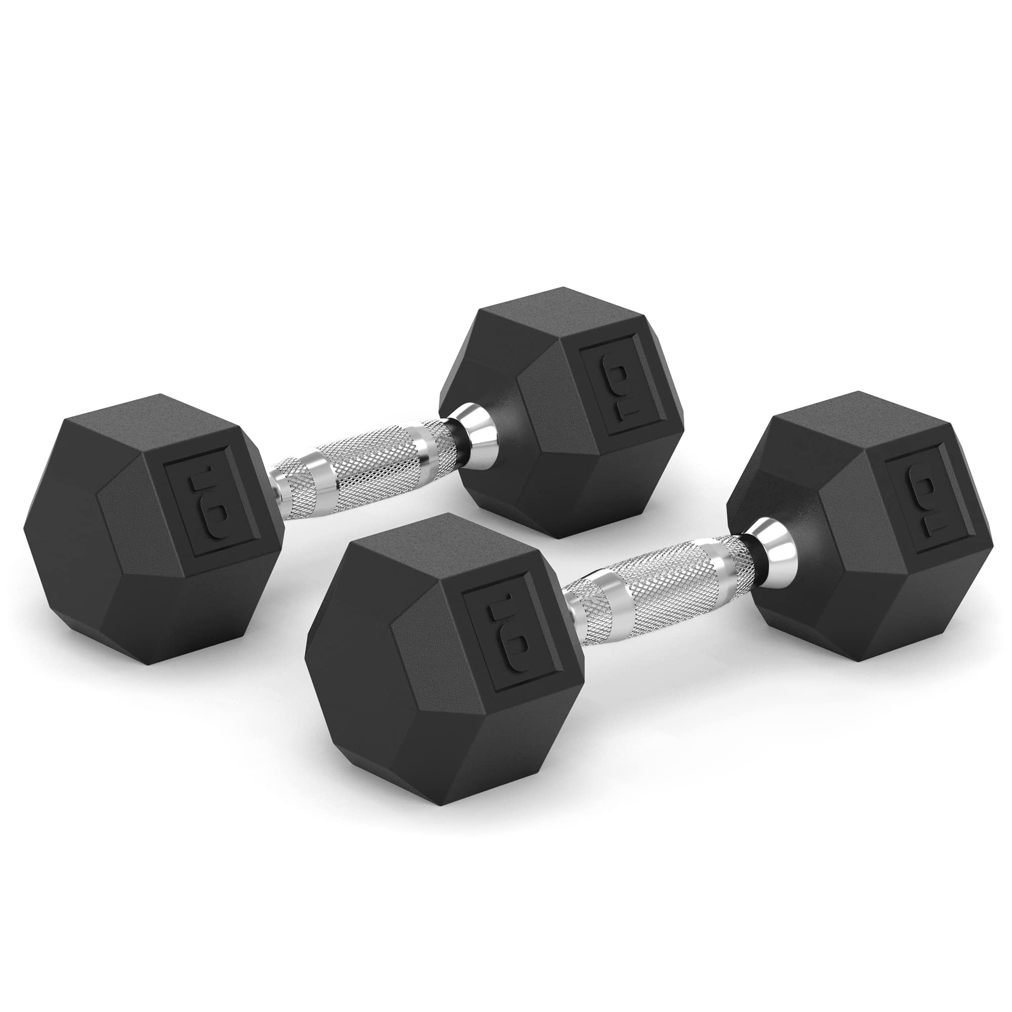 Leikefitness Hex Dumbbell Set - 5-40lbs Solid Steel Hand Weights for Strength Training, Home Gym & Full Body Workout - Perfect for Weight Lifting, CrossFit, HIIT & Muscle Building Exercises