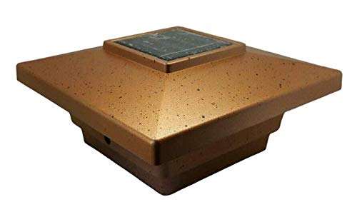 Premium Solar Post Cap Lights - Set of 10, Copper Finish, Heat-Resistant Plastic for 4x4 Wood/Vinyl/PVC Fence Posts - Outdoor Garden & Pathway Lighting - Weatherproof White LED Solar Lights for Deck, Patio, Yard & Landscape Decoration