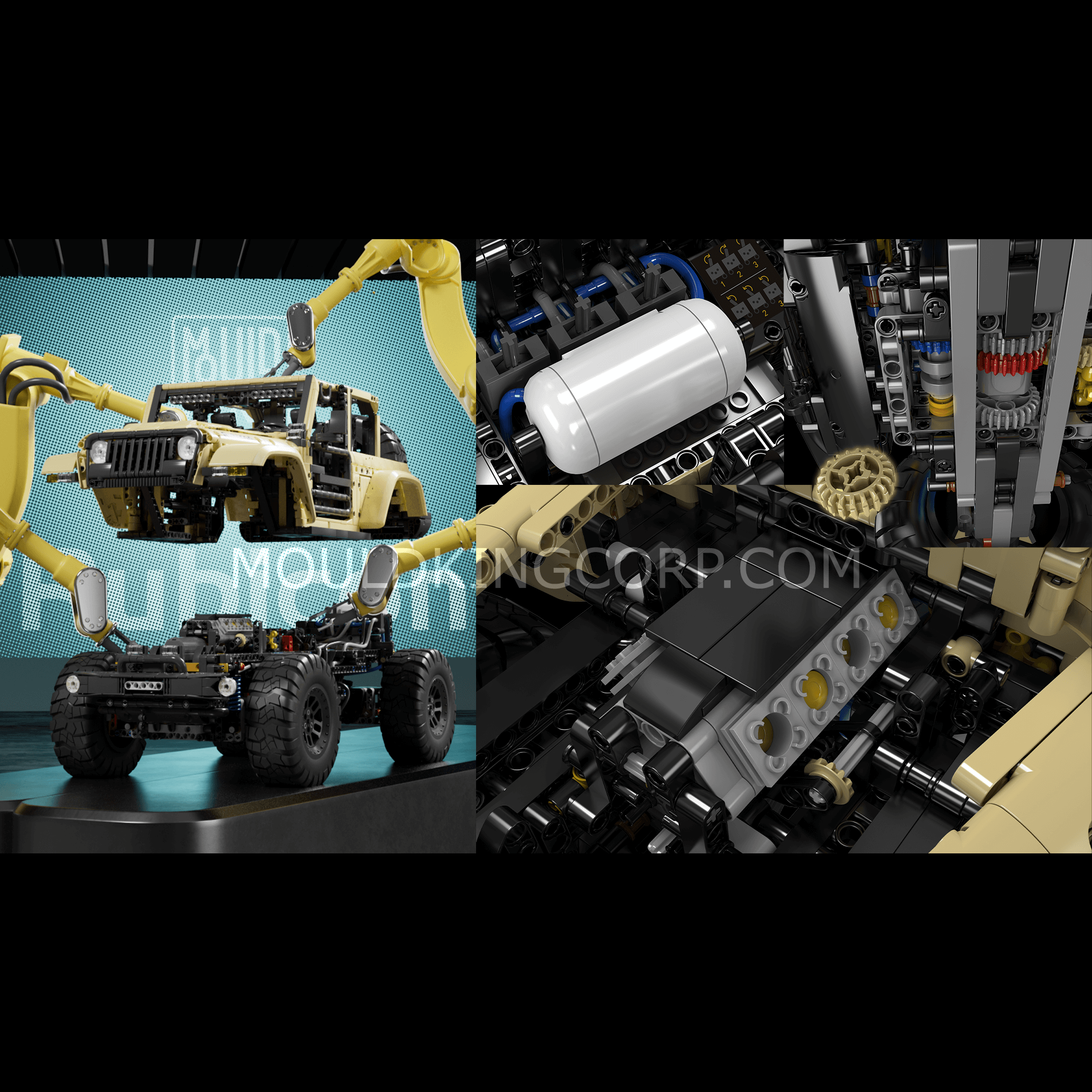 Mould King 13184 Remote Control Off-Road Wrangler Building Blocks Set - 3621 Pieces | STEM Toy for Kids & Adults, Perfect for Indoor Play & Gift Giving