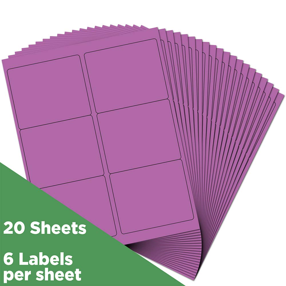 JAM PAPER Shipping Address Labels - Large 3 1/3 x 4 Inches - Violet Purple - 12 Packs of 120 Labels - Perfect for Mailing, Packages, and Business Shipping Needs