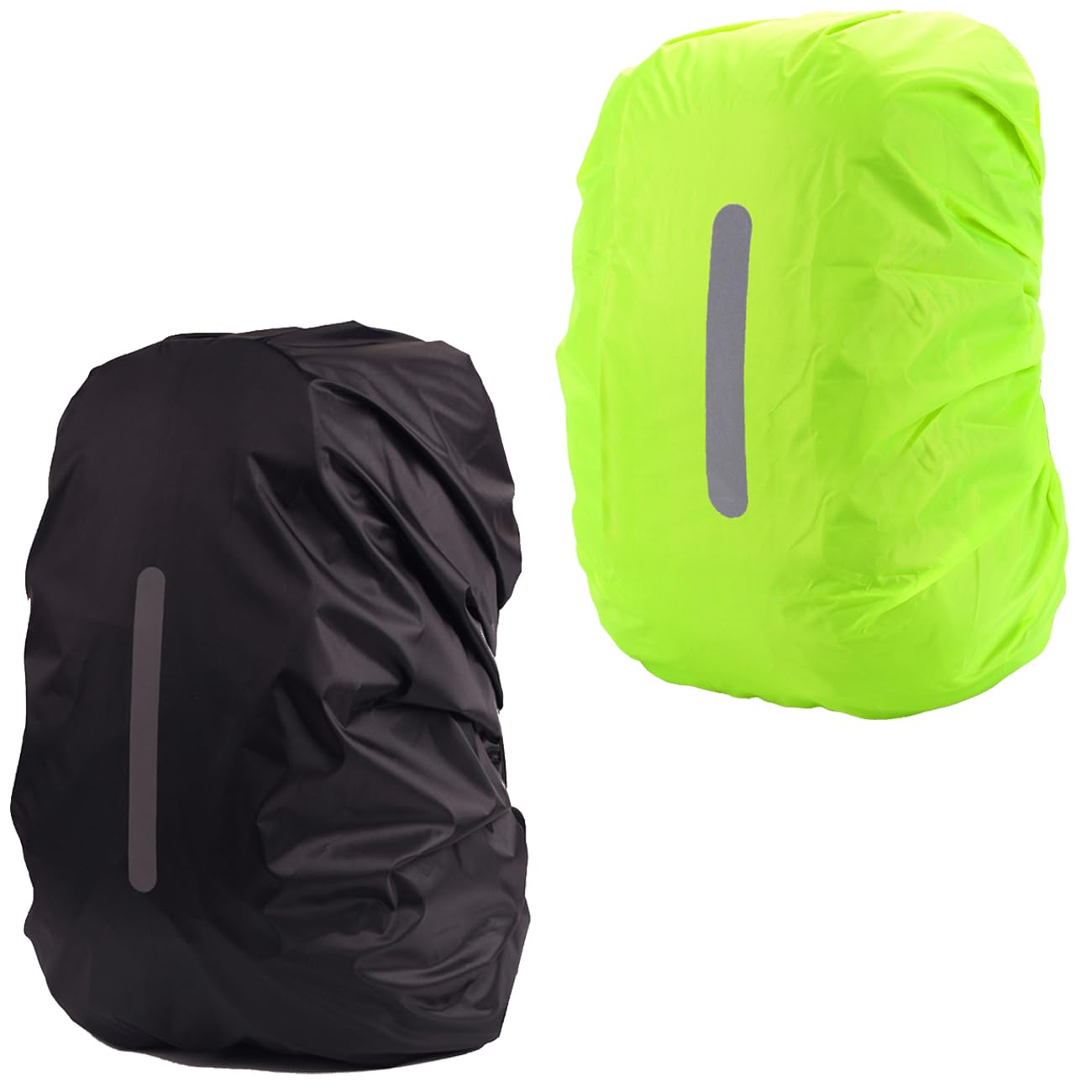 2 Pack Waterproof Backpack Rain Cover with Reflective Strip - Lightweight & Durable Rucksack Protector for Bicycling, Hiking, Camping & Outdoor Adventures