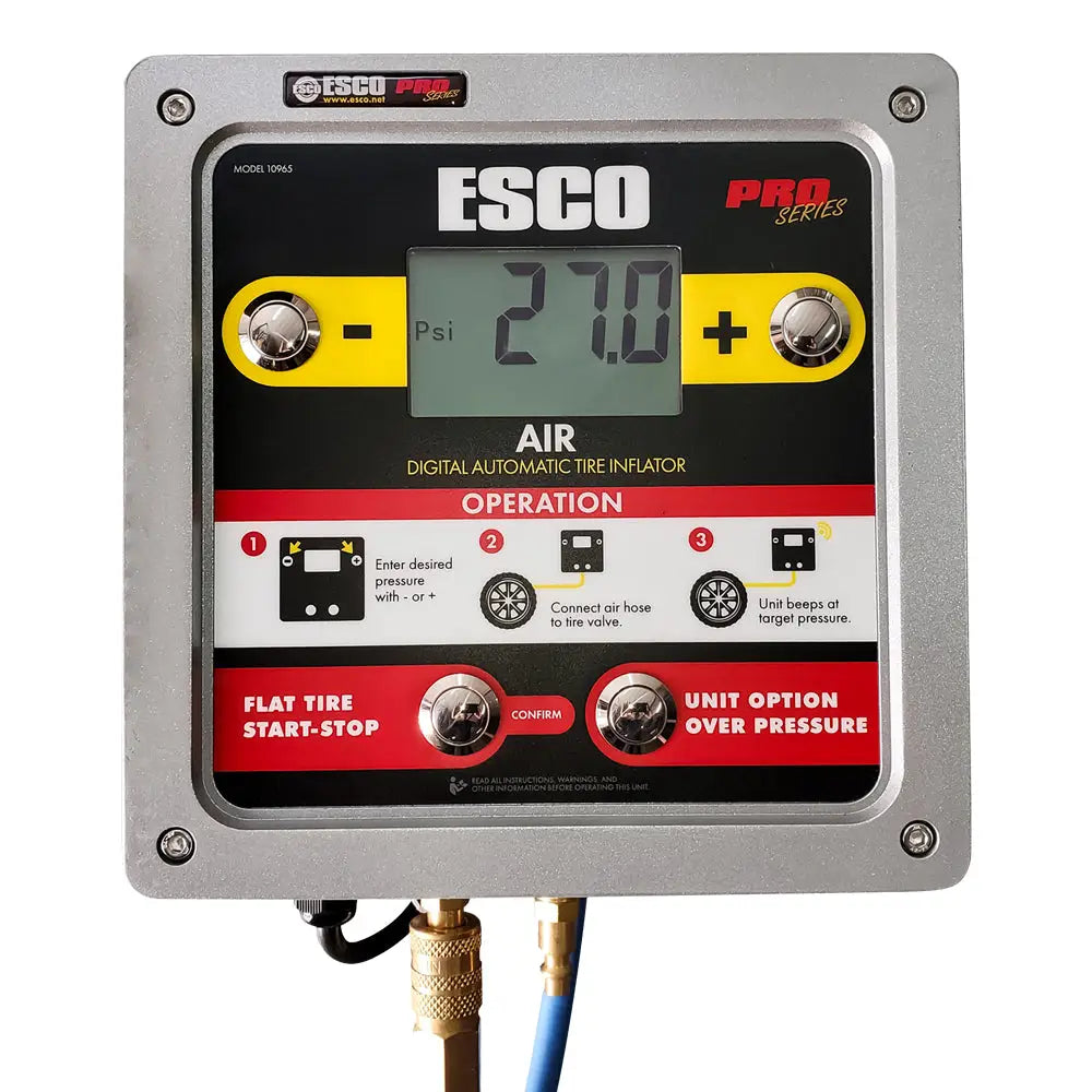 ESCO 10965K Digital Tire Inflator System - Portable Air Compressor for Cars, Bikes & Motorcycles - Fast Inflation with LCD Pressure Gauge - Perfect for Road Trips, Garage & Emergency Use