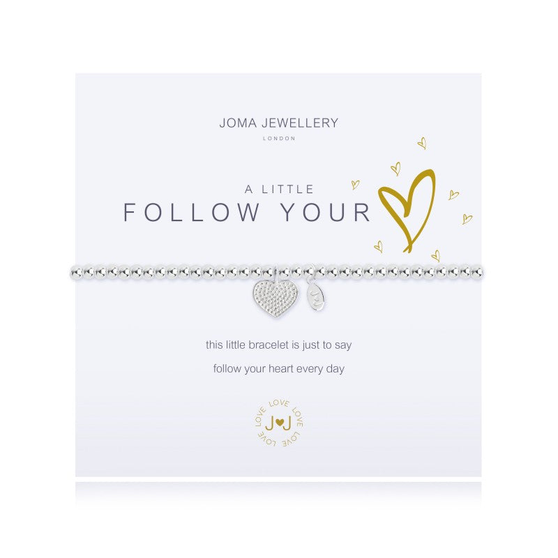 Joma Jewellery Bracelet - Follow Your Heart Charm Bracelet for Women | Dainty & Elegant Jewelry Gift for Her | Perfect for Everyday Wear & Special Occasions