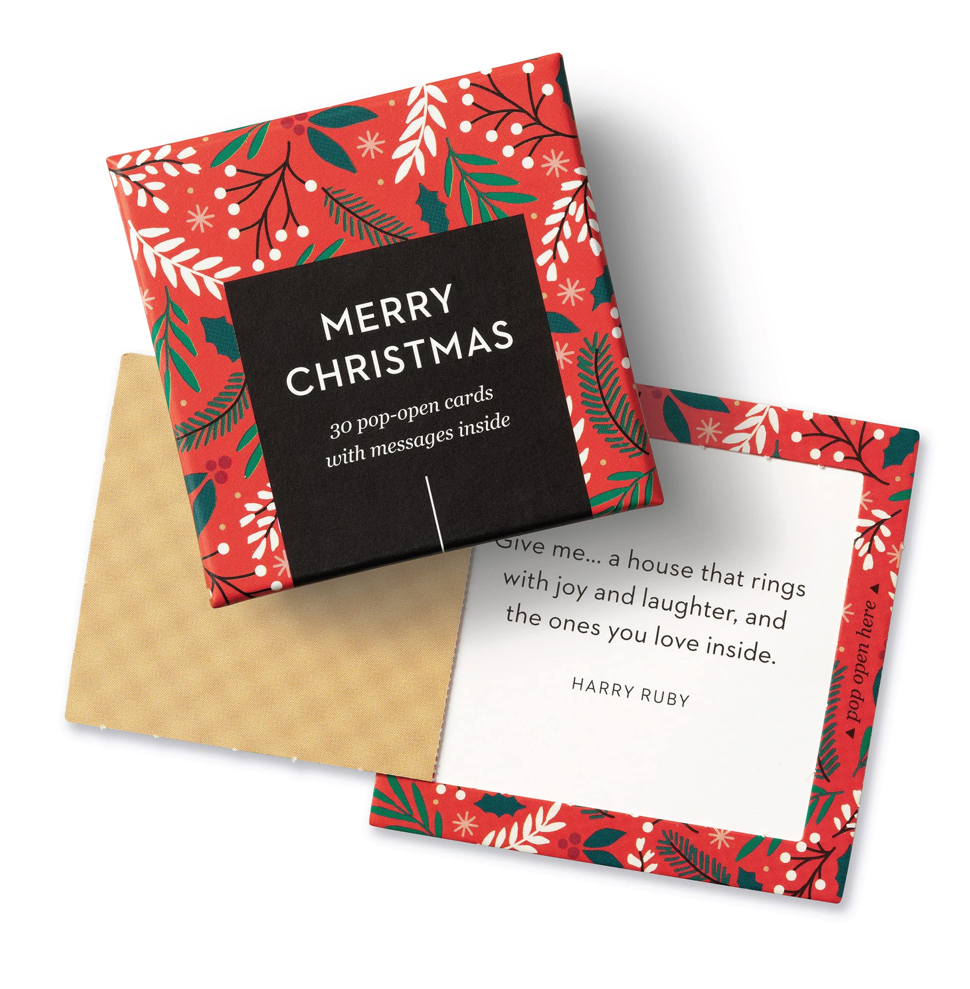 ThoughtFulls Pop-Open Greeting Cards - 4-Pack with Believe, Shine, Holiday Cheer & Merry Christmas Designs - 120 Unique Message Cards for Birthdays, Christmas & Special Occasions