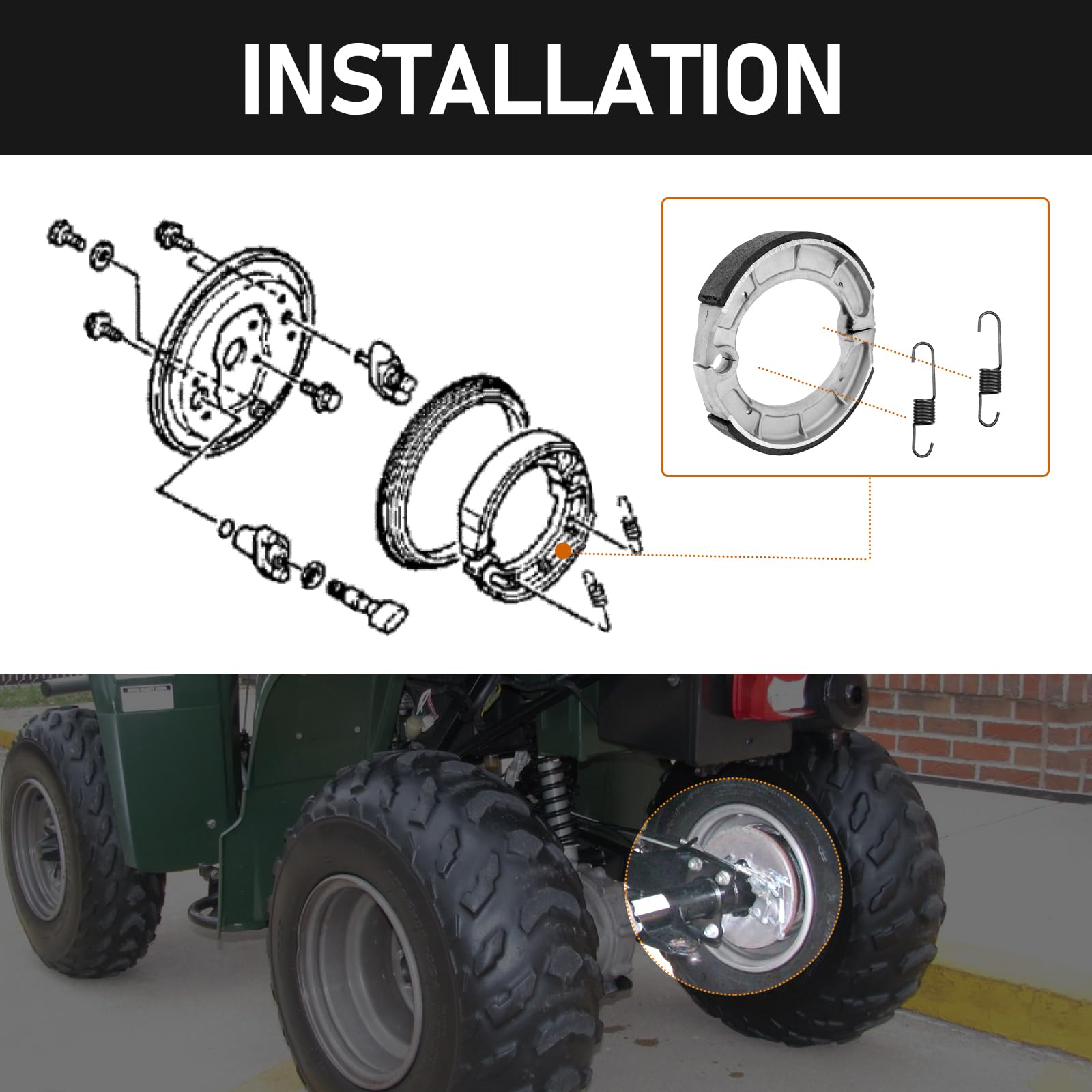 Yamaha Bear Tracker 250 Brake Shoes - Front & Rear for Off-Road Adventures