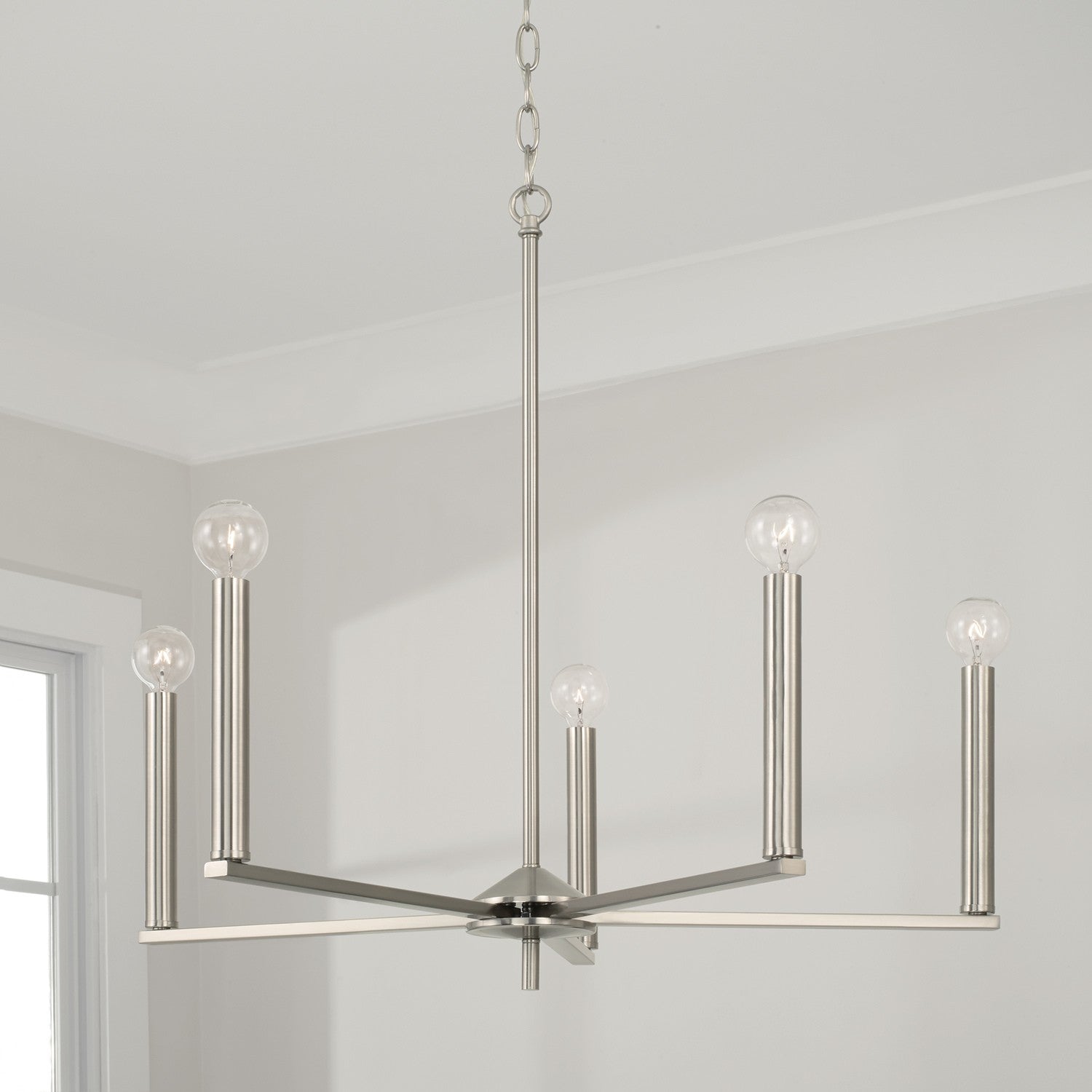 Capital Lighting Five Light Chandelier - Modern Crystal Ceiling Fixture for Dining Room, Bedroom & Living Room | Elegant Home Decor Lighting Solution
