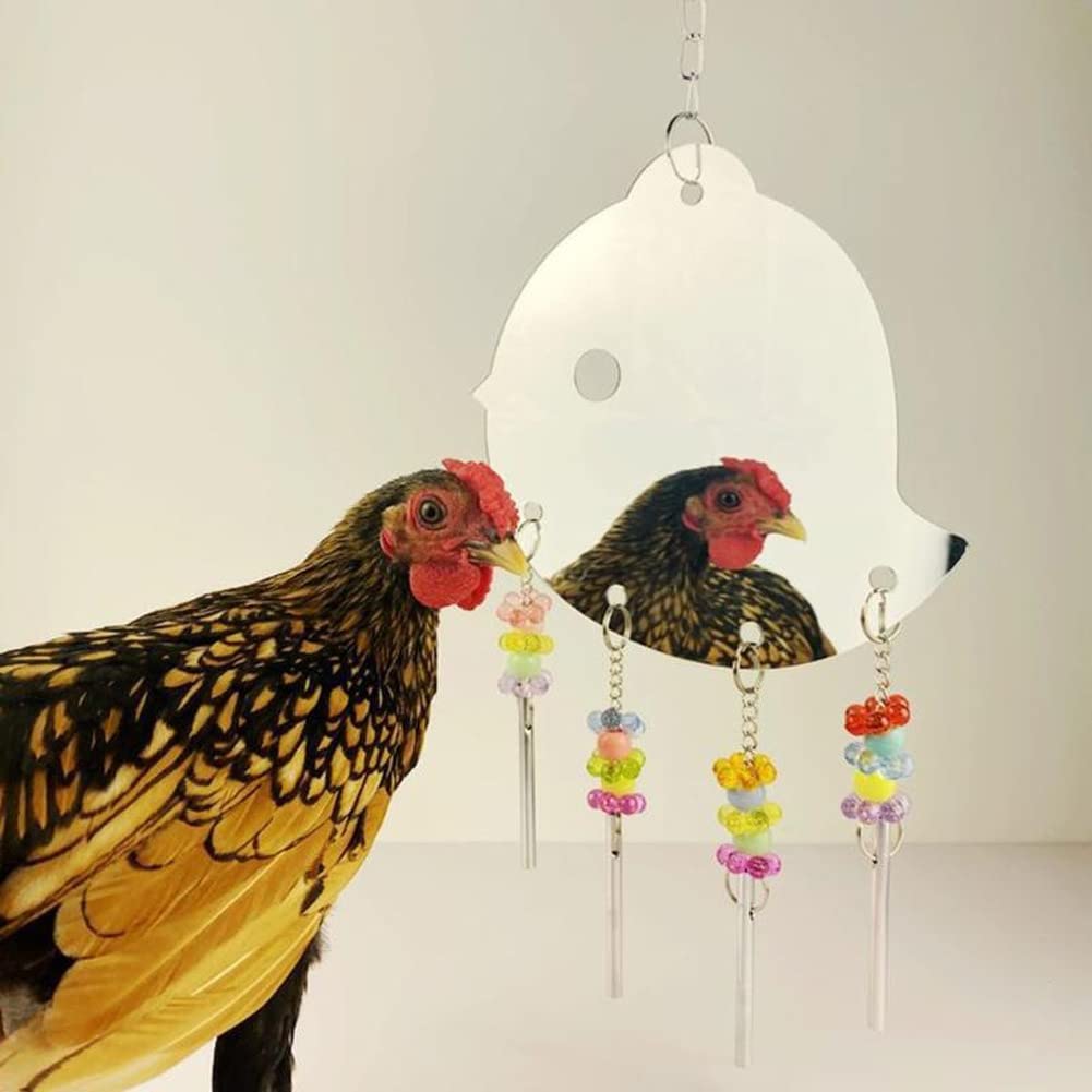 Ansu Bird Swing Toy with Mirror & Bells - Colorful Parrot Perch for Macaw, Cockatoo, Parakeet - Perfect for Cage Entertainment & Exercise