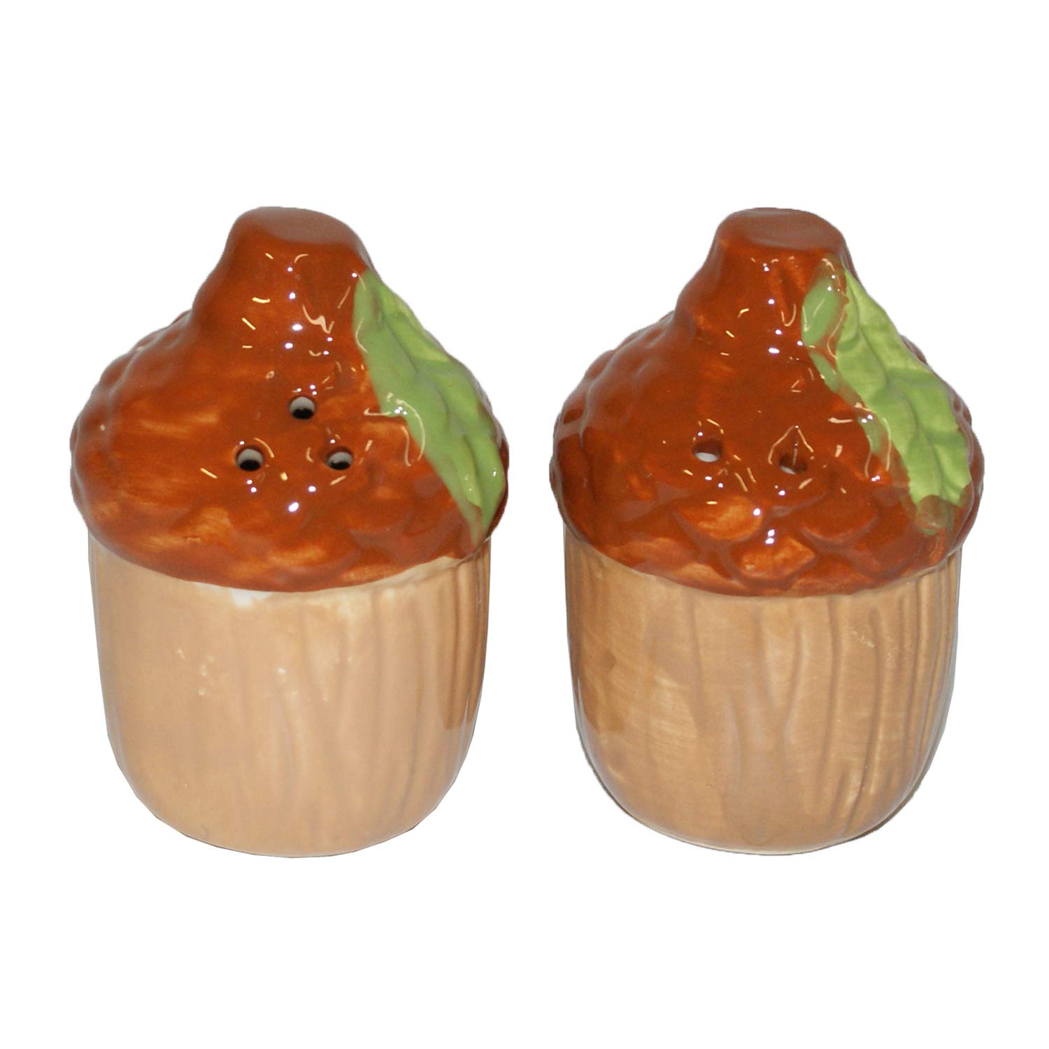 Acorn Salt and Pepper Shakers Set - Wooden Kitchen Seasoning Dispensers for Dining Table & Home Decor - Perfect for Thanksgiving, Fall Decor, and Gift Giving
