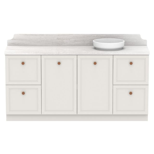 ADP Mabel Floor Standing Vanity with Premium Solid Surface Benchtop - Modern Cherry Pie Finish Bathroom Vanity for Master Bedroom & Guest Bathroom