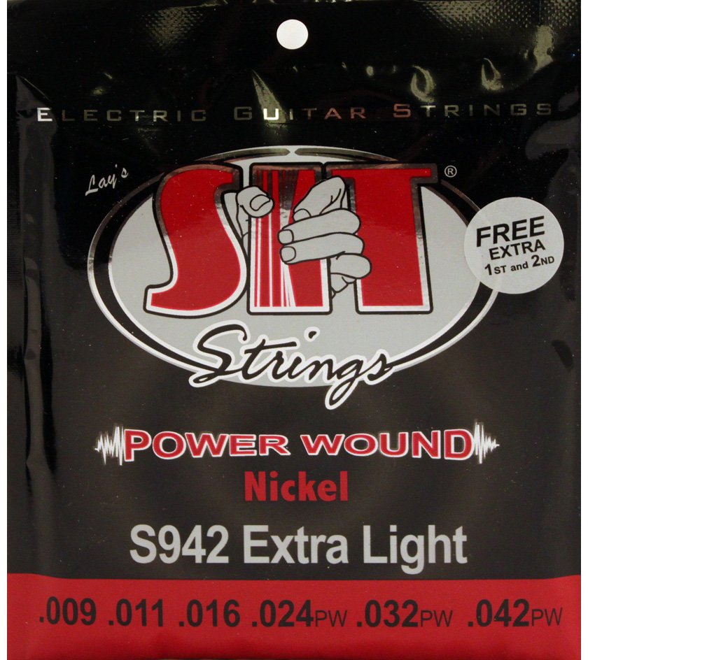 SIT Power Wound Nickel Electric Guitar Strings - Extra Light Gauge (009-042) - 3 Pack Set for Smooth Playability & Bright Tone - Perfect for Rock, Blues & Studio Recording