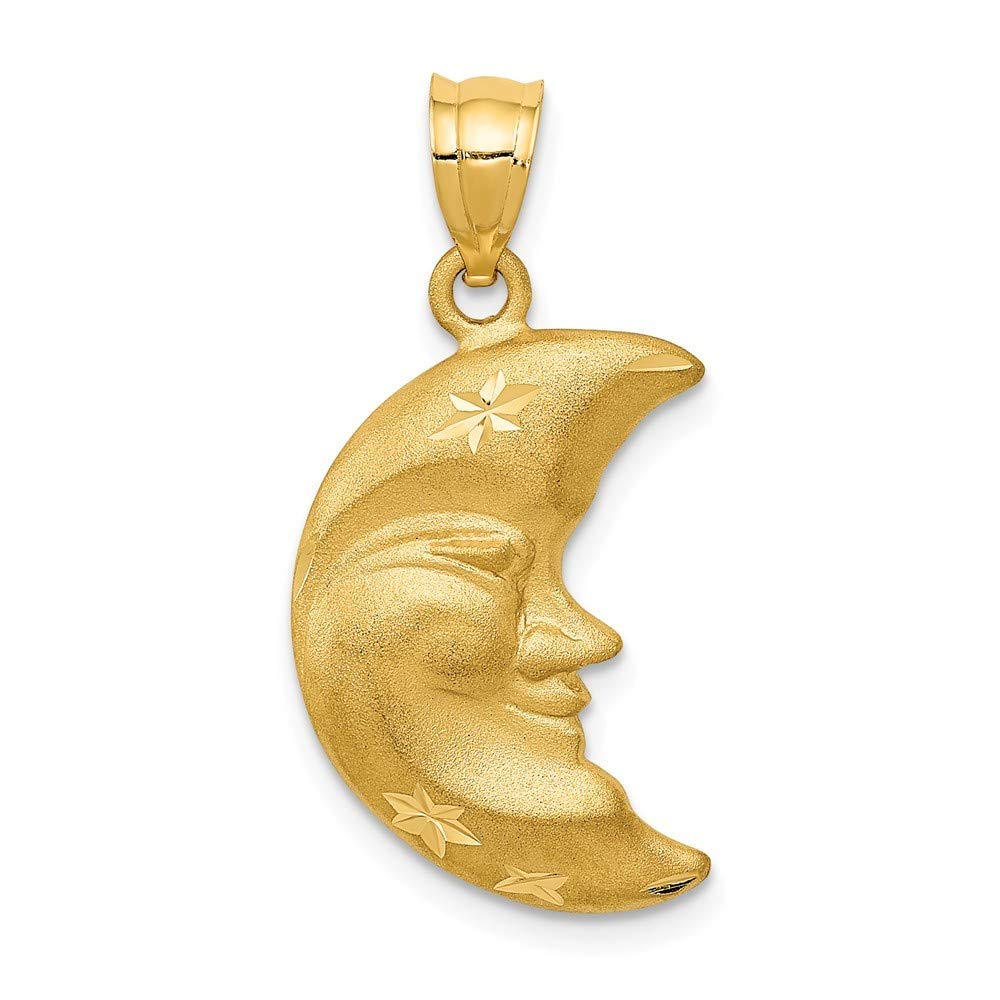 Roy Rose Jewelry 14K Yellow Gold Moon Charm Pendant Necklace - Elegant Celestial Jewelry for Women, Perfect Gift for Birthday, Anniversary & Special Occasions