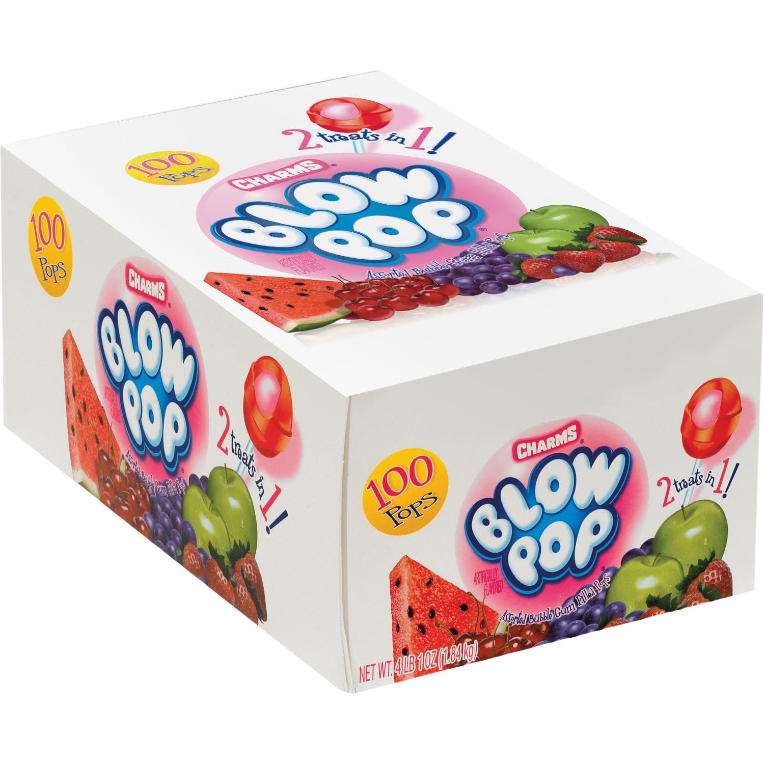 Blow Pops Assorted Flavors - 100 Count Bulk Candy Box for Parties, Halloween, and Office Treats